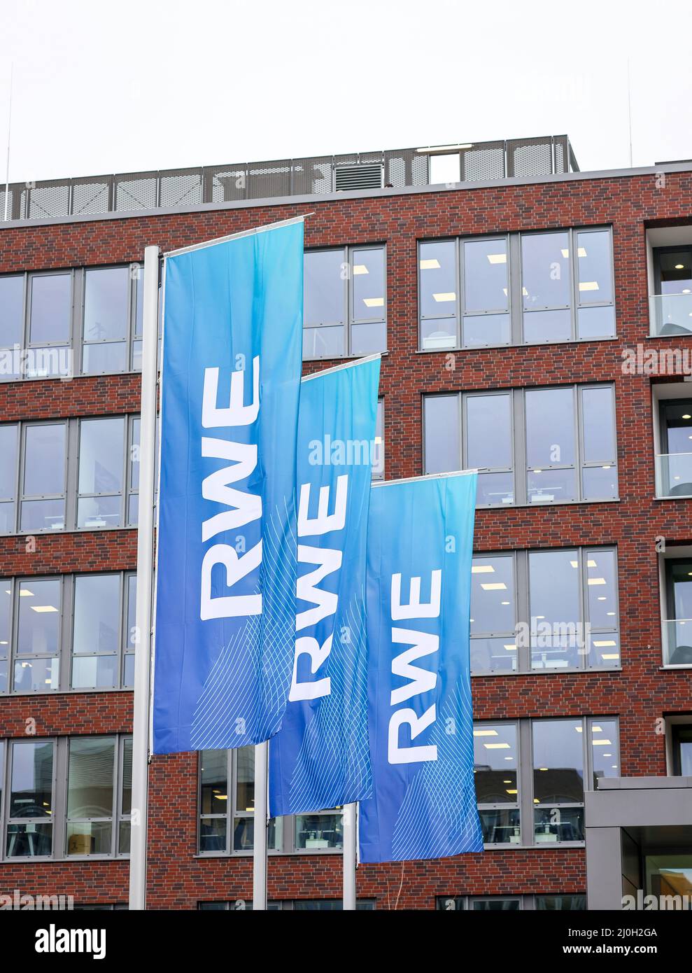 Essen, Renania settentrionale-Vestfalia, Germania - sede centrale della RWE, nuovo campus della nuova RWE Platz in Altenessener Strasse nel distretto di Altenessen. Foto Stock