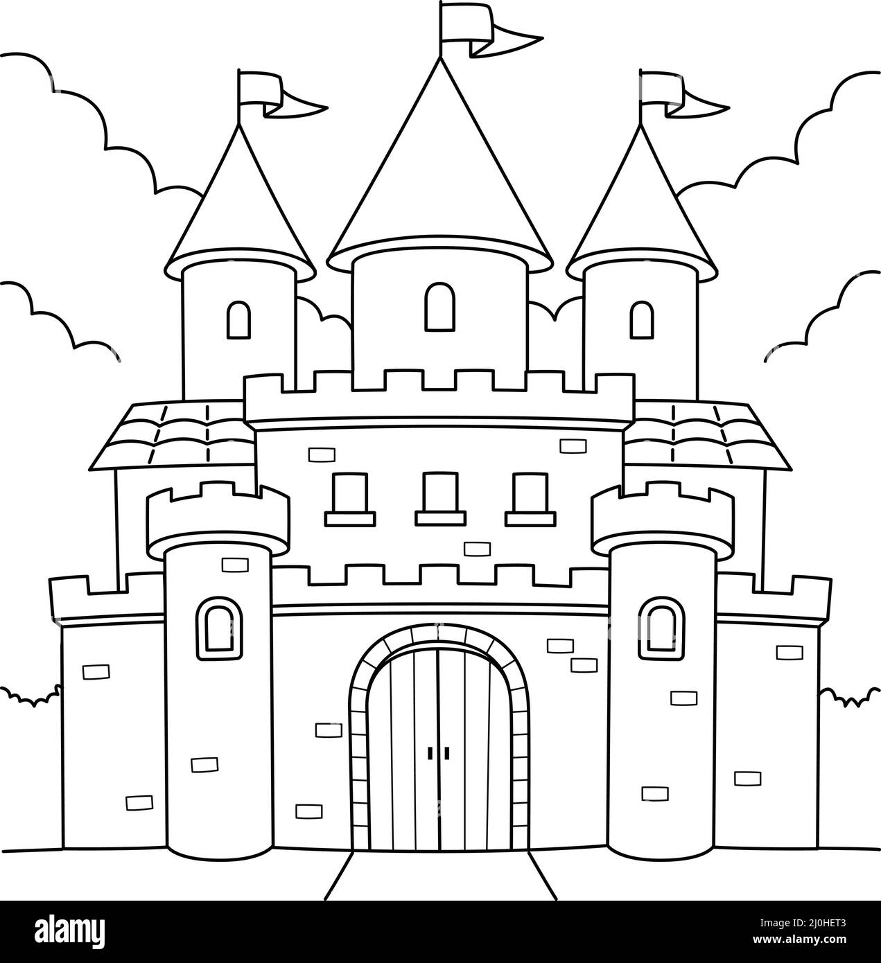 Pagina del libro da colorare del castello immagini e fotografie stock ad  alta risoluzione - Alamy