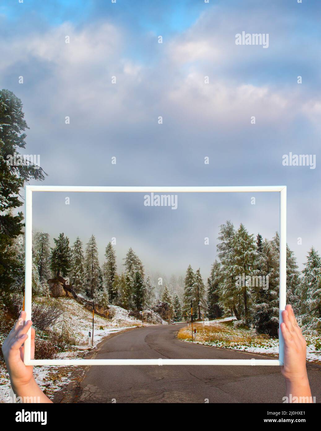 La cornice bianca Foto Stock