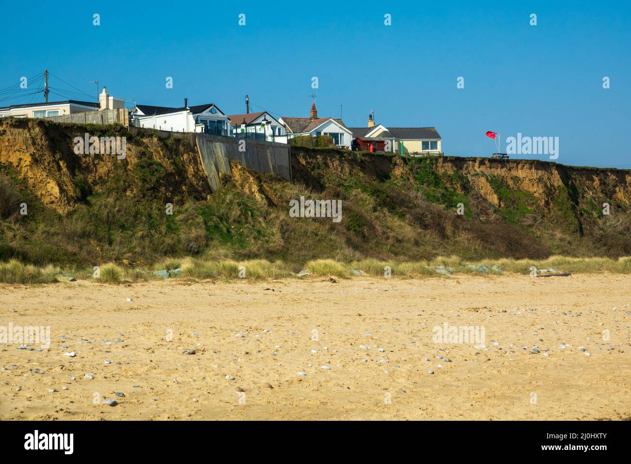 Chalet, on Cliffs, California Norfolk, Regno Unito Foto Stock