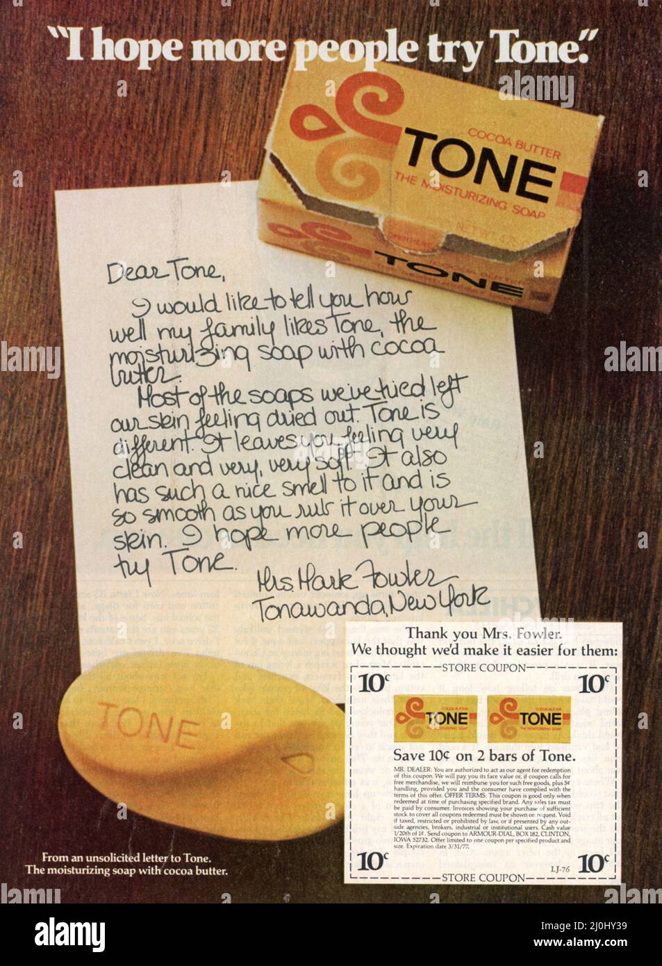 Vintage November 1976 'Ladies' Home Journal' Magazine Advert, USA Foto Stock