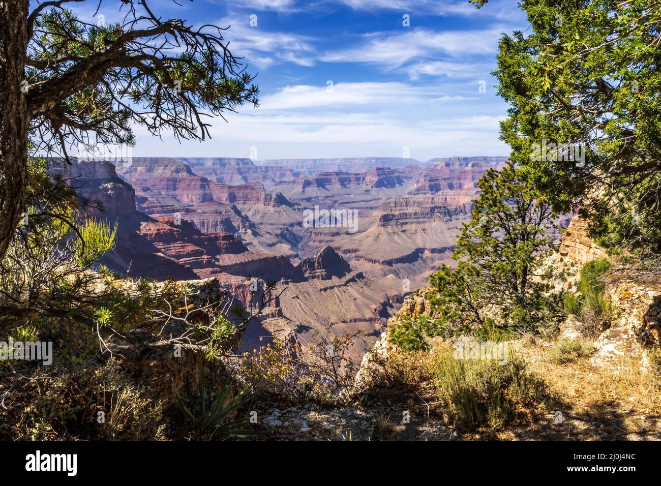 Una vista panoramica del Parco Nazionale del Grand Canyon, Arizona Foto Stock