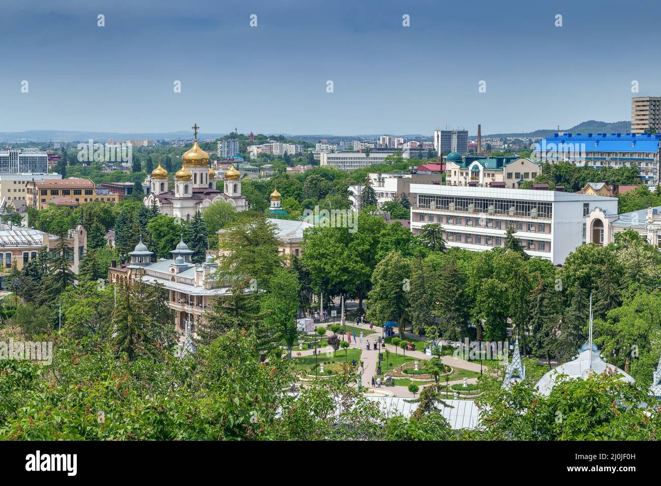 Vista del parco Giardino dei fiori, Pyatigorsk, Russia Foto Stock