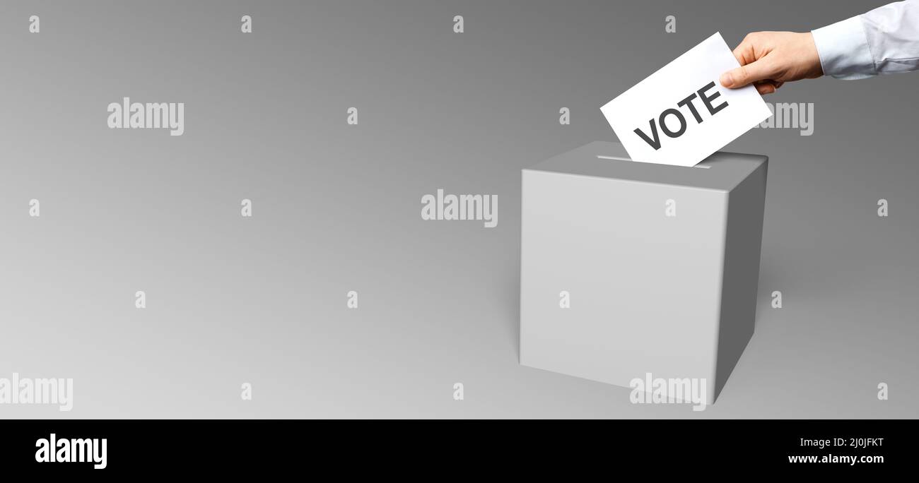 Votazione su elezioni democratiche, referendum. Fate la scelta giusta. Foto Stock