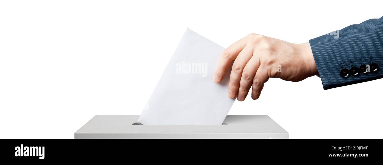 Votazione su elezioni democratiche, referendum. Fate la scelta giusta. Foto Stock