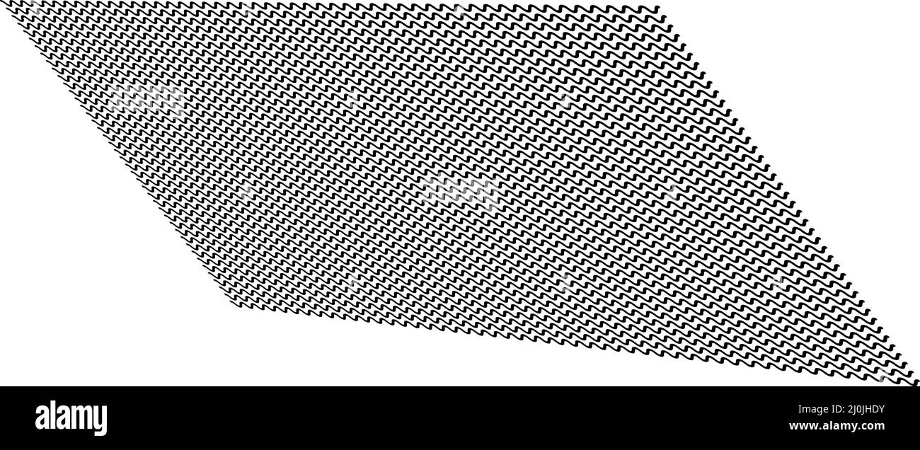 Linee ondulate, ondulate, billowy e ondulate in prospettiva 3D - illustrazione vettoriale di scorta, grafica clip-art Illustrazione Vettoriale