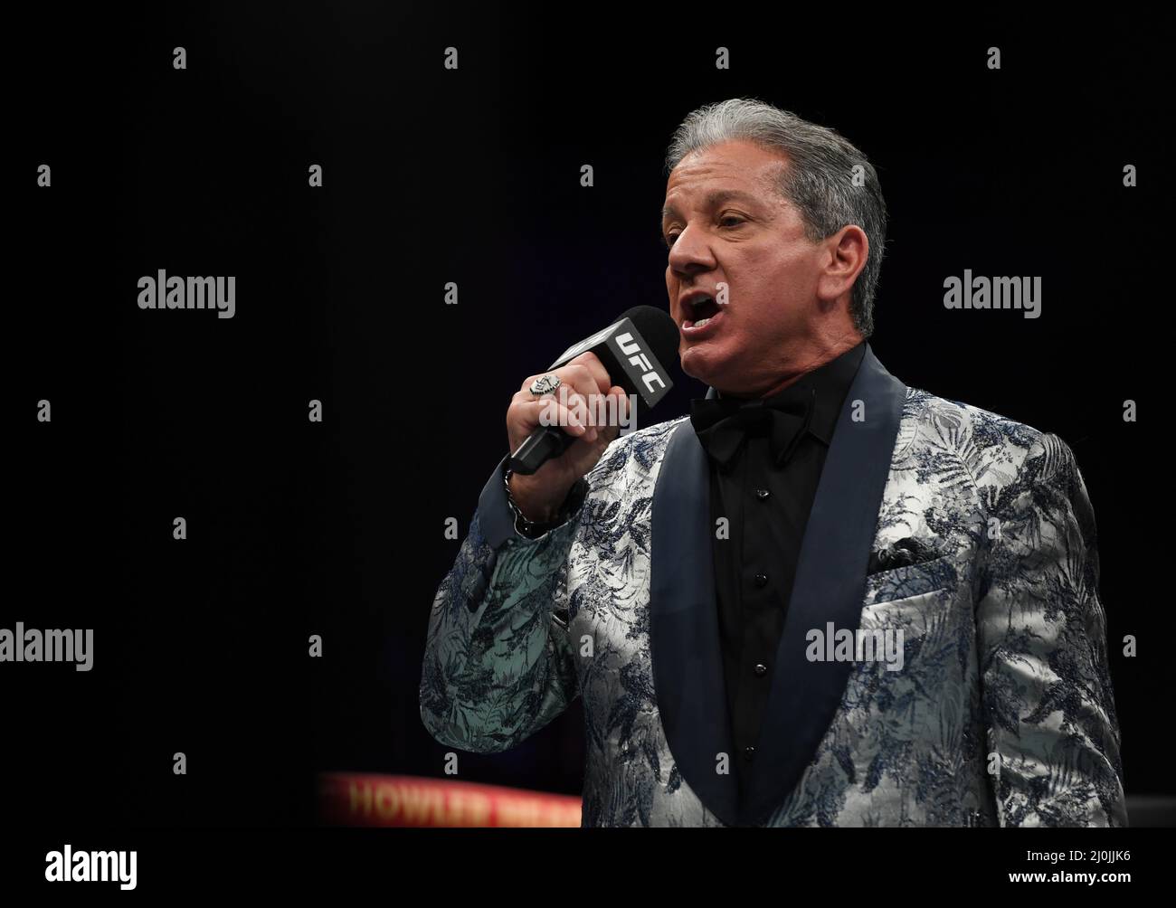 Londra, Regno Unito. 28th Ott 2012. Bruce buffer in azione durante la notte di combattimento UFC alla O2 Arena il 19 marzo 2022 a Londra, Inghilterra. (Foto di Zed Jameson/Sipa USA) (Foto di Zed Jameson/Sipa USA) Credit: Sipa USA/Alamy Live News Foto Stock