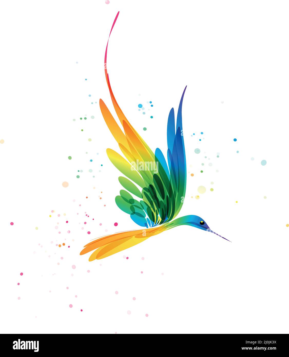 uccello d'arte, uccello colorato, uccello astratto in volo, illustrazione vettoriale Illustrazione Vettoriale