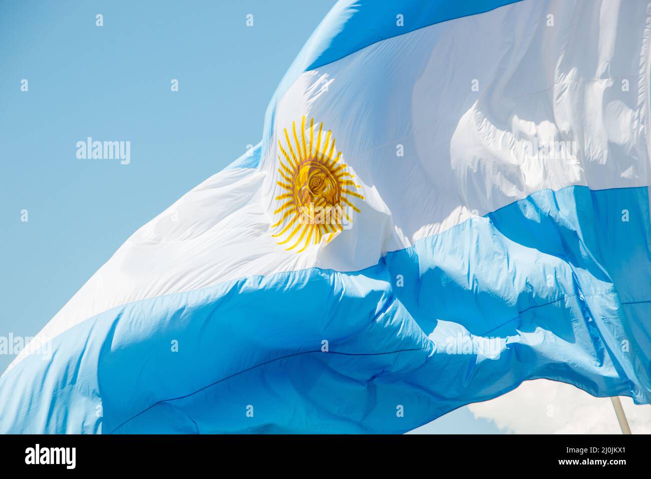 Bandiera dell'argentina all'aperto a Rio de Janeiro, Brasile. Foto Stock