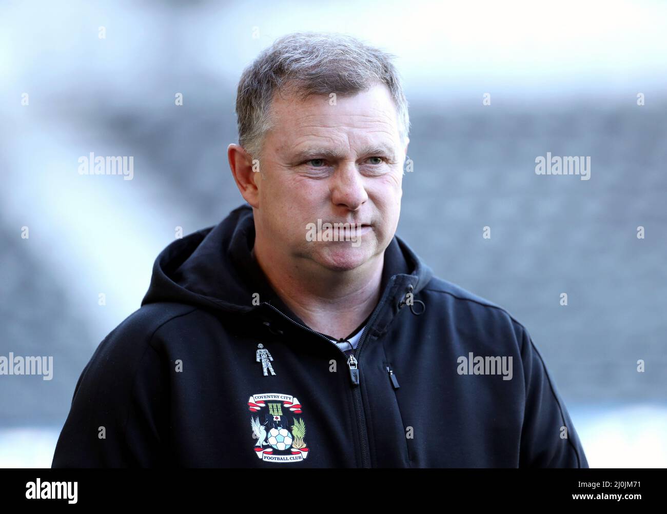 Mark Robins, responsabile della città di Coventry, dopo il fischio finale della partita del campionato Sky Bet al Pride Park Stadium di Derby. Data foto: Sabato 19 marzo 2022. Foto Stock