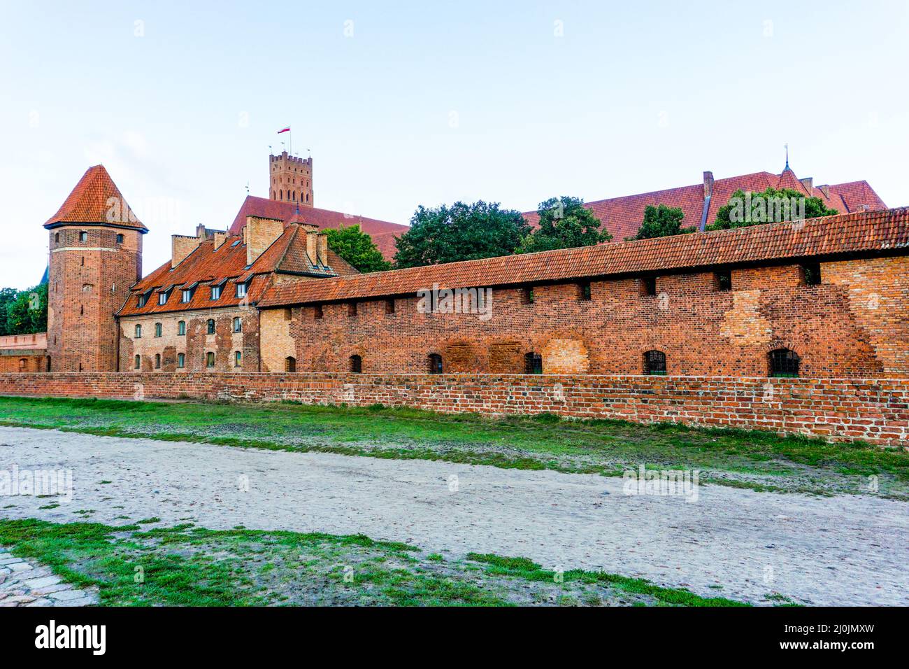 Vista dello storico castello di Malbork nel nord della Polonia Foto Stock