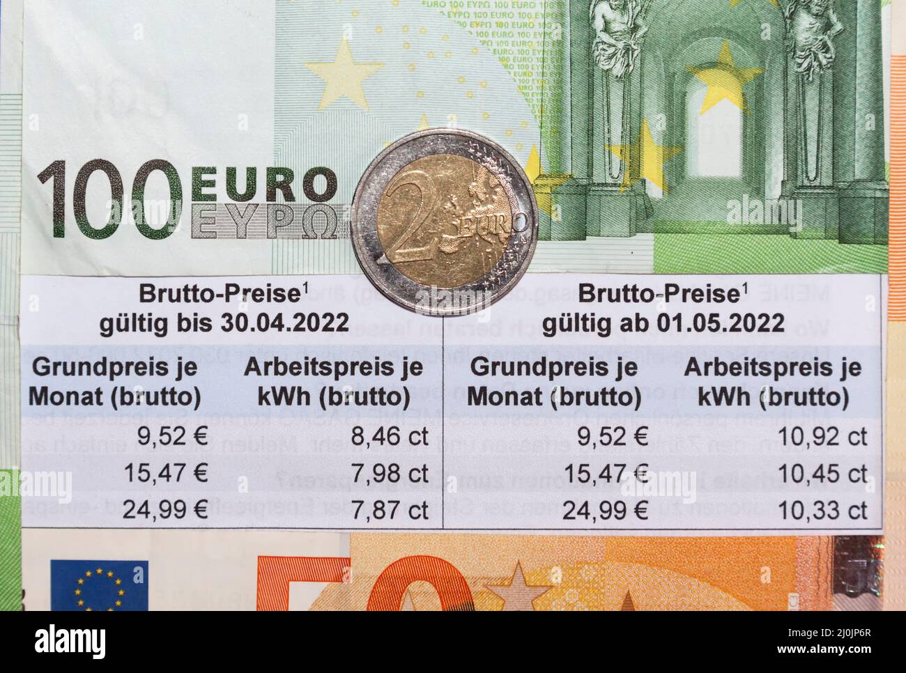 Aumento del prezzo del gas dal 1 maggio 2022, Gasag, Berlino Foto Stock