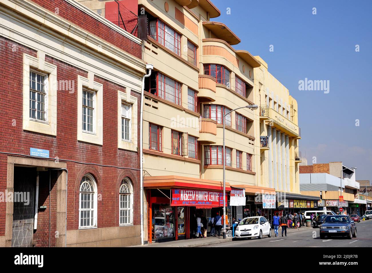 Edifici in stile liberty, la seconda strada, molle, East Rand, provincia di Gauteng, Repubblica del Sud Africa Foto Stock