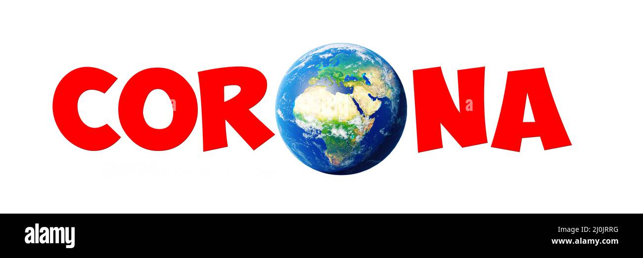 La crisi del virus Corona in tutto il mondo. illustrazione 3d Foto Stock