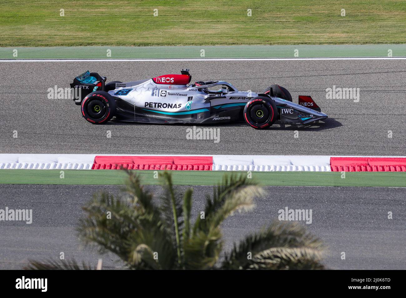 Bahrain International Circuit, Sakhir, Bahrain il 19 marzo 2022 George Russell 63 (GBR), Mercedes W13 durante LA FORMULA 1 GULF AIR BAHRAIN GRAND PRIX 2022, Phil Duncan Foto Stock