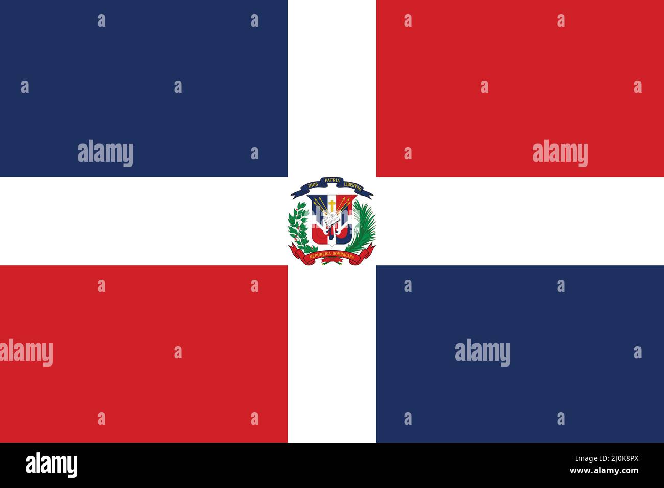 La bandiera della Repubblica Dominicana Vector Illustrazione come EPS 10. Illustrazione Vettoriale