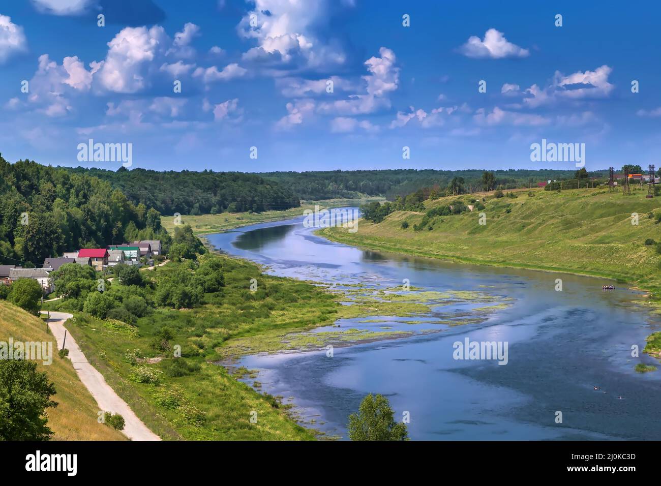 Paesaggio con fiume Volga, Russia Foto Stock