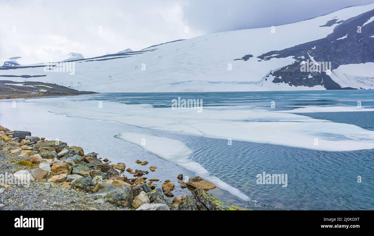 GaldhÃ¸Piggen in Jotunheimen Lom la montagna più alta della Norvegia Scandinavia. Foto Stock
