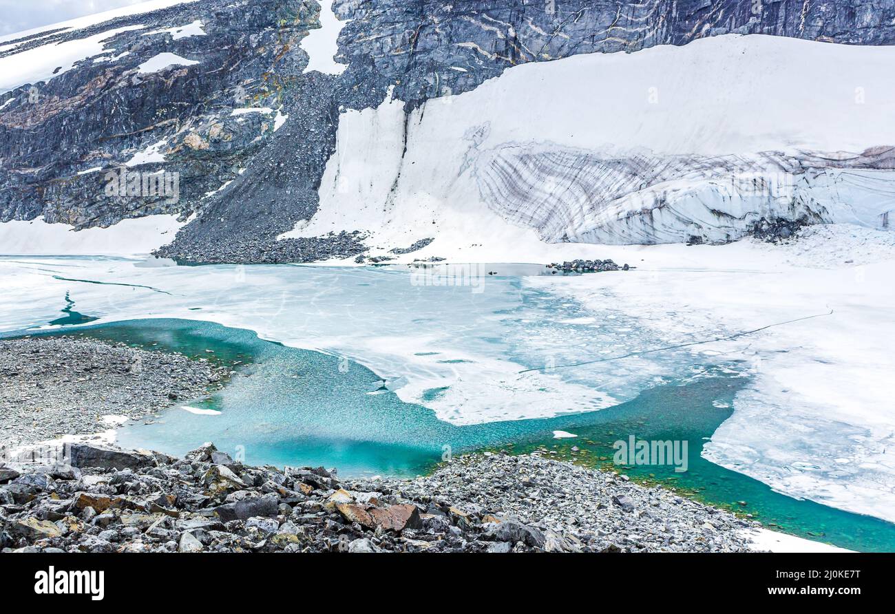GaldhÃ¸Piggen in Jotunheimen Lom la montagna più alta della Norvegia Scandinavia. Foto Stock
