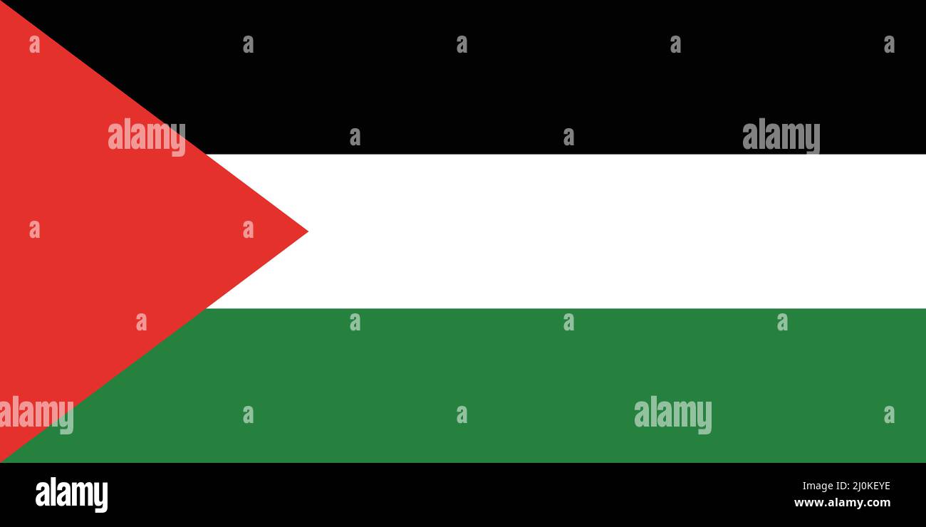 La bandiera ufficiale della Palestina come vettore. Illustrazione Vettoriale