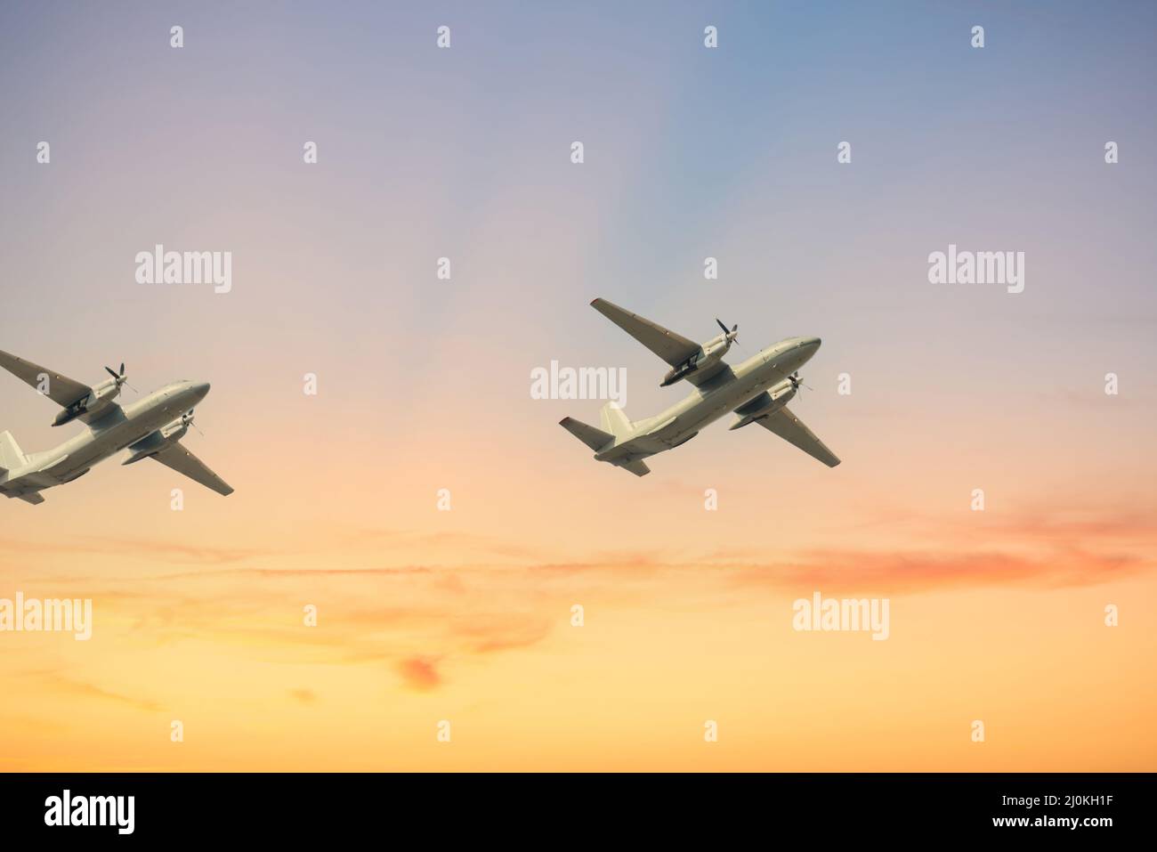Aereo elica jet su cielo blu Foto Stock