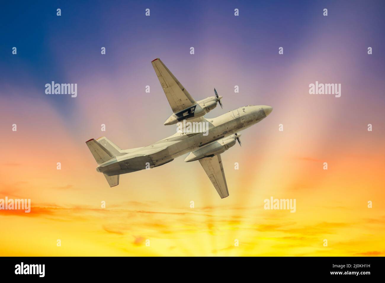 Aereo elica jet su cielo blu Foto Stock