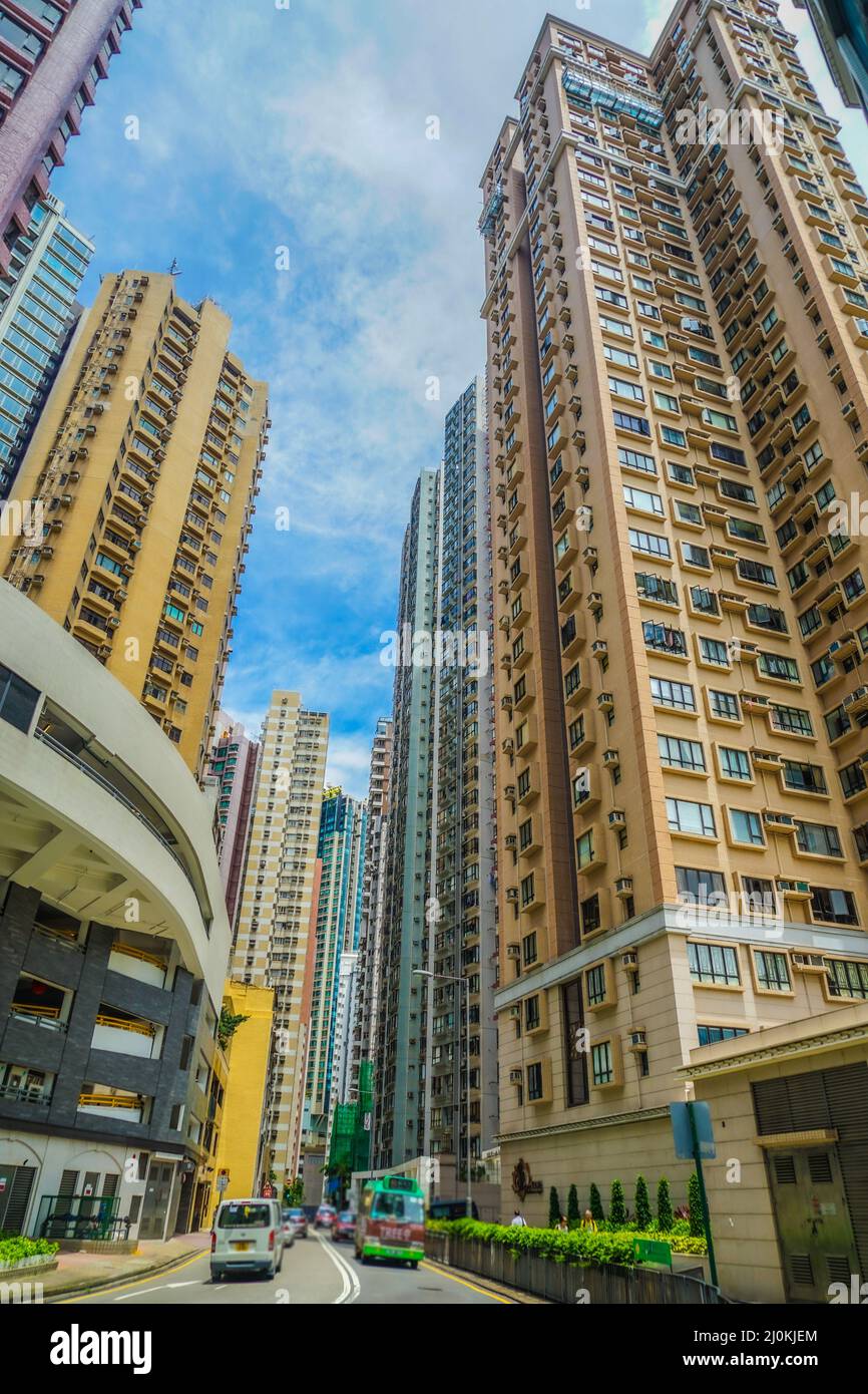 Immagine dell'alto edificio di Hong Kong Foto Stock