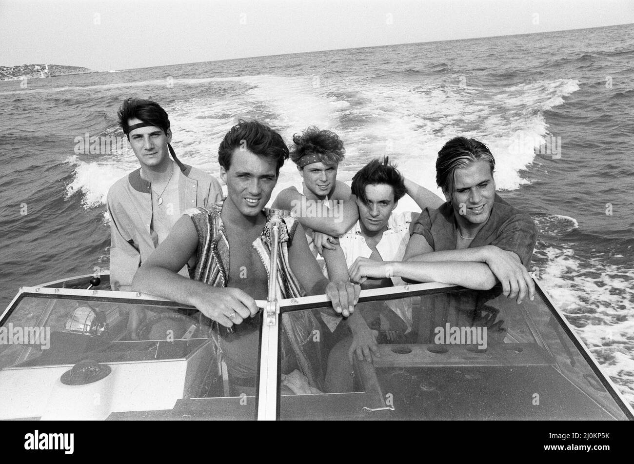 Spandau Ballet, gruppo musicale in Ibiza, Spagna, luglio 1981. Foto Stock