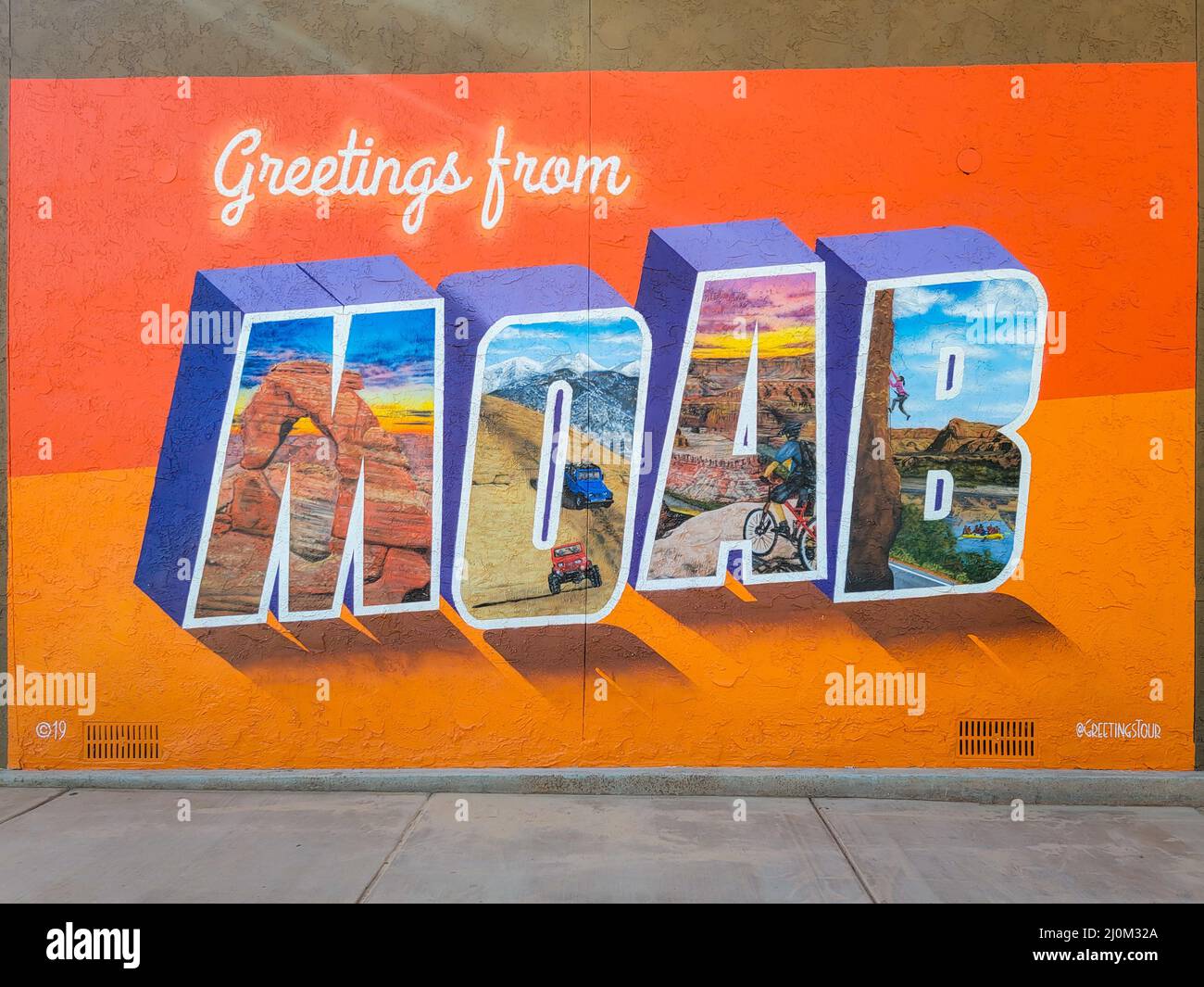 Saluti da Moab Utah Sign Foto Stock