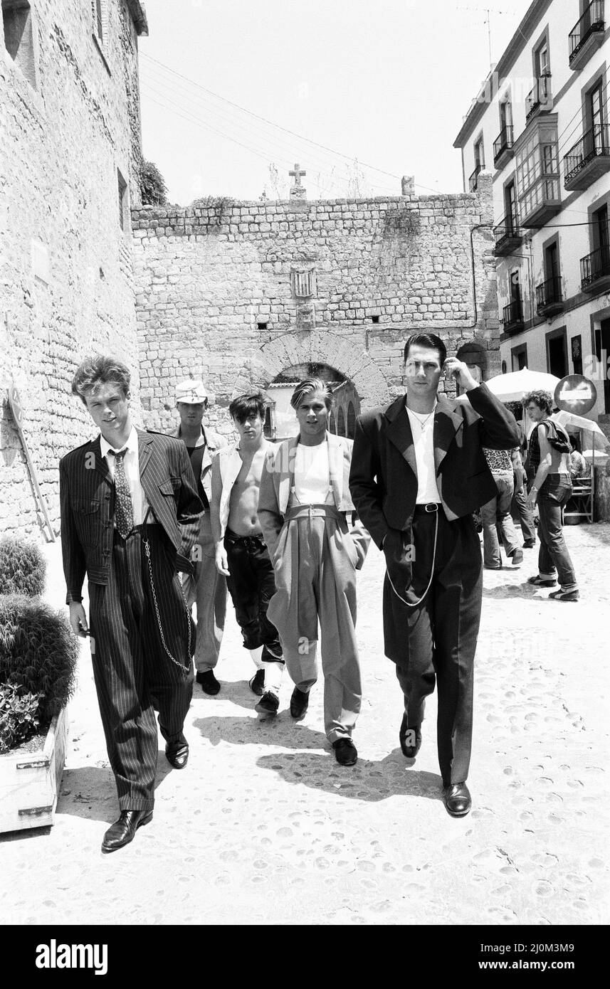 Spandau Ballet, gruppo musicale in Ibiza, Spagna, luglio 1981. Foto Stock