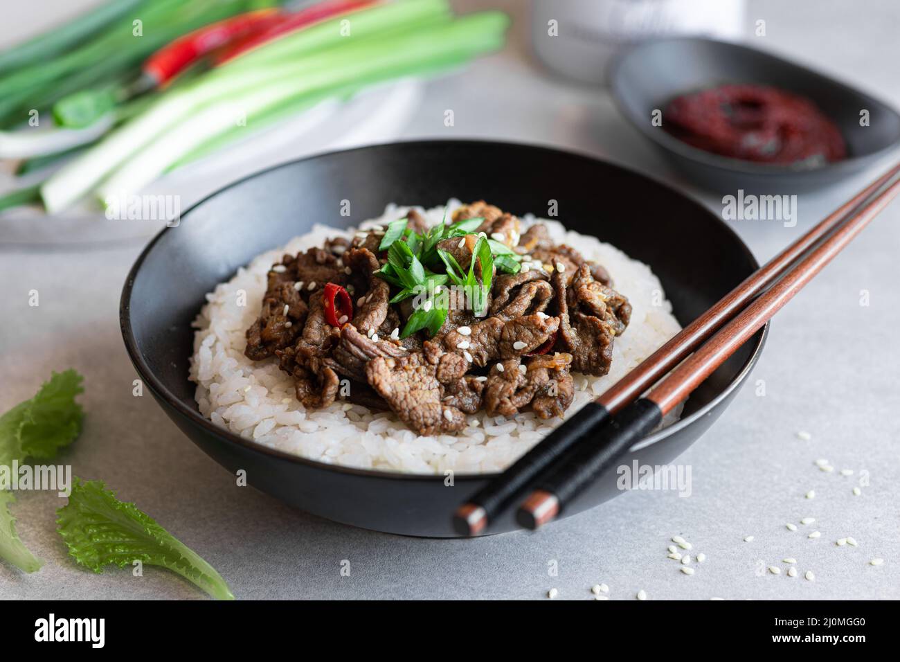 Bulgogi, piatto tradizionale coreano Foto Stock