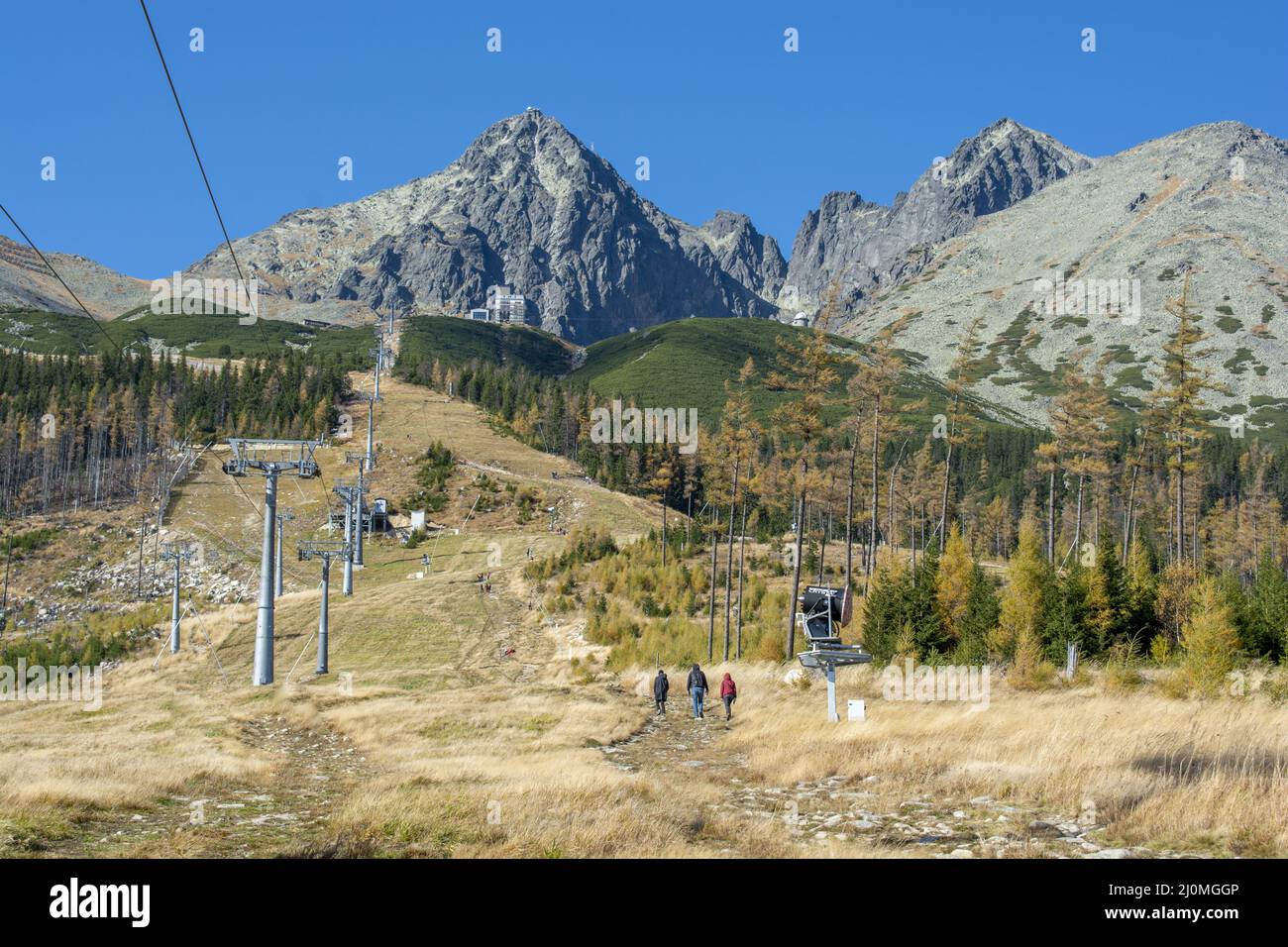 Lomnicky Peak (Lomnicky Stit) in estate. Secondo picco più alto negli alti Tatra. Foto Stock