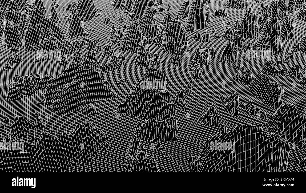 Onde wireframe sonore astratte Foto Stock