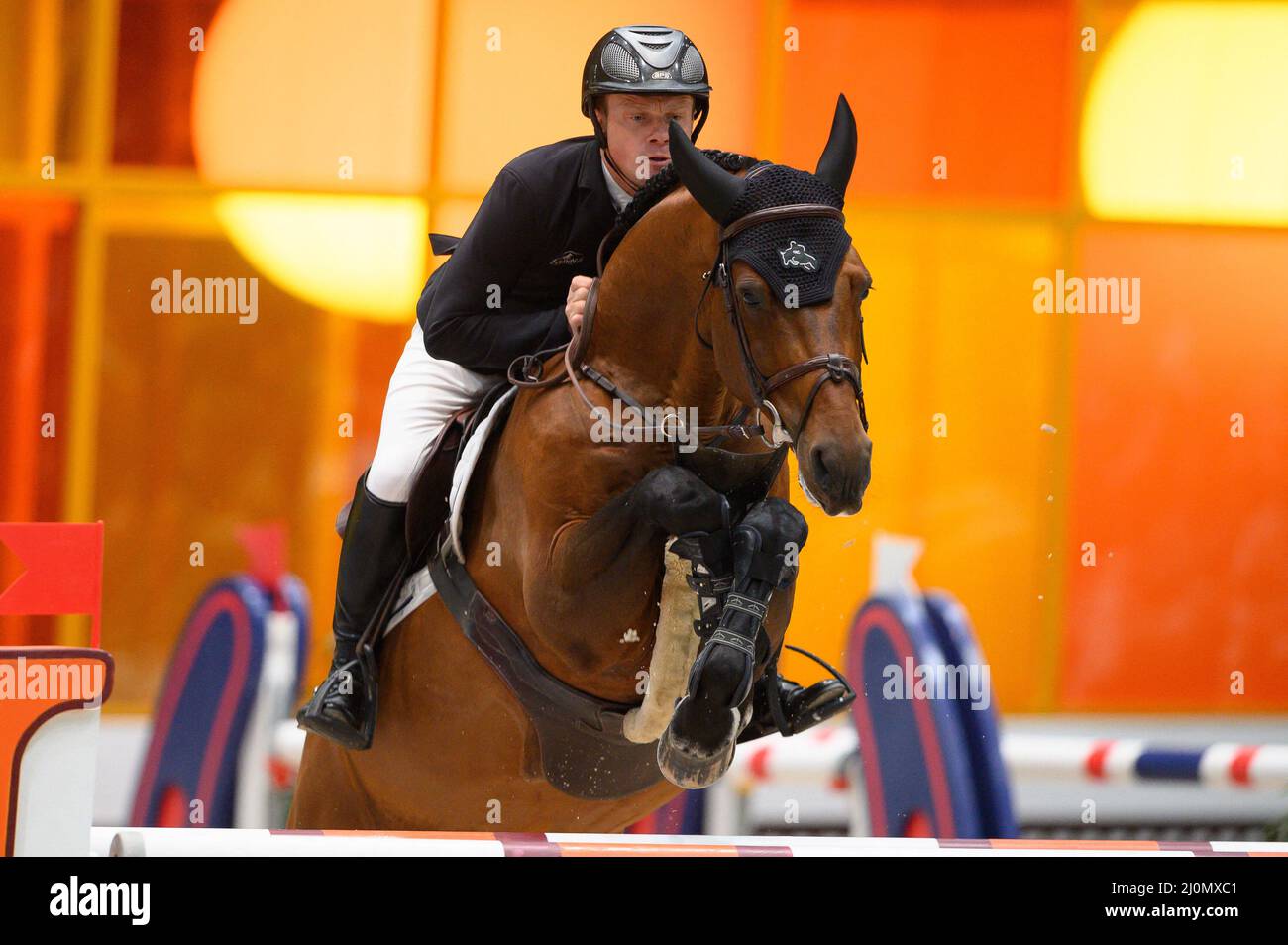 Willem Greve compete durante il Saut Hermes a le Grand Palais Ephemere il 18 marzo 2022 a Parigi, Francia. Foto Laurent Zabulon/ABACAPRESS.COM Foto Stock