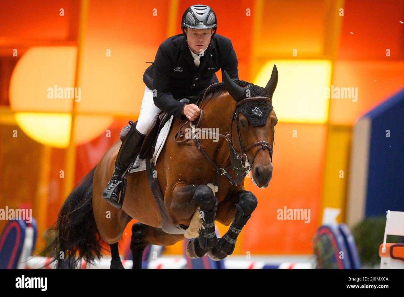 Willem Greve compete durante il Saut Hermes a le Grand Palais Ephemere il 18 marzo 2022 a Parigi, Francia. Foto Laurent Zabulon/ABACAPRESS.COM Foto Stock