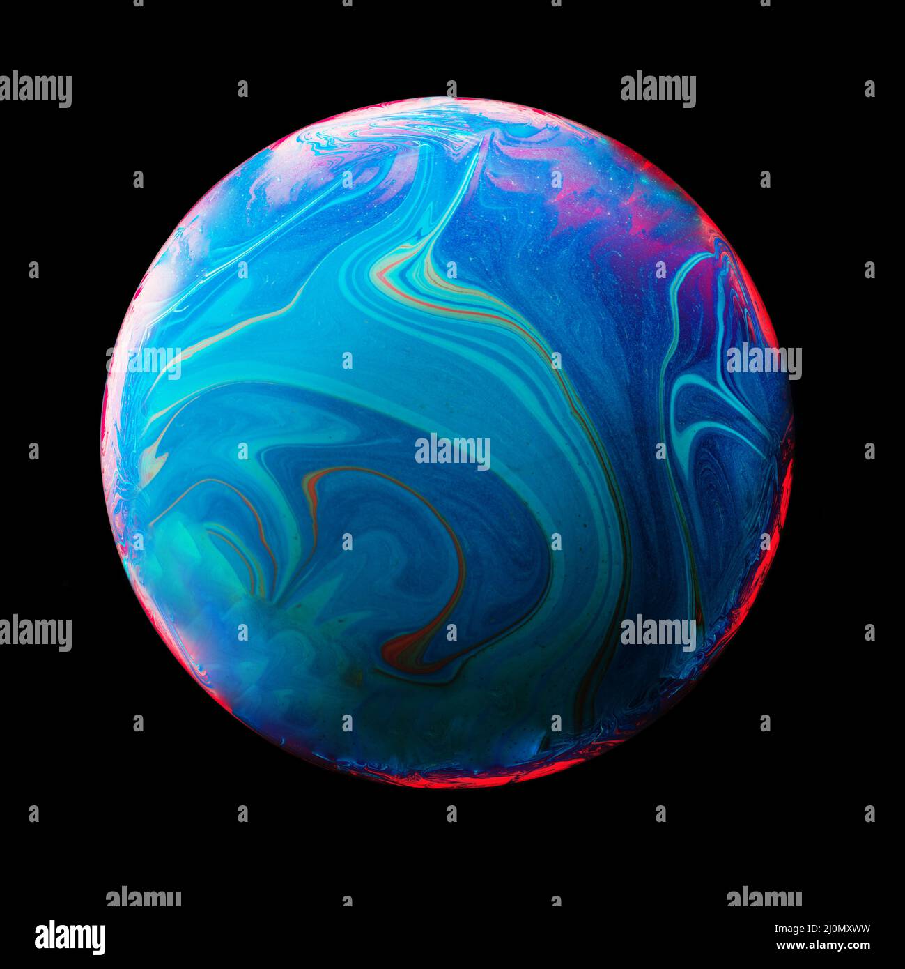 Sfondo astratto con sfera blu e rosa Foto Stock