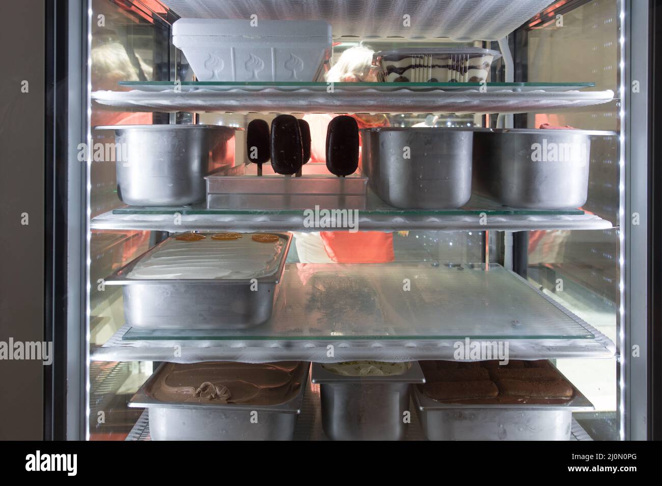 Gelato in freezer Foto Stock