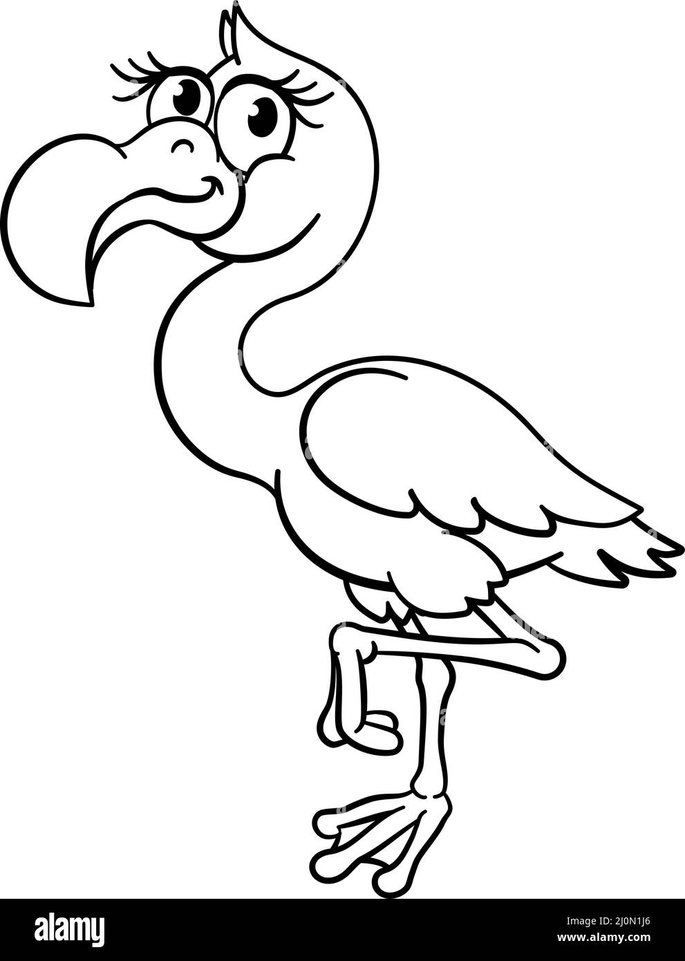 Fenicottero rosa uccello Cartoon animale Illustrazione Illustrazione Vettoriale