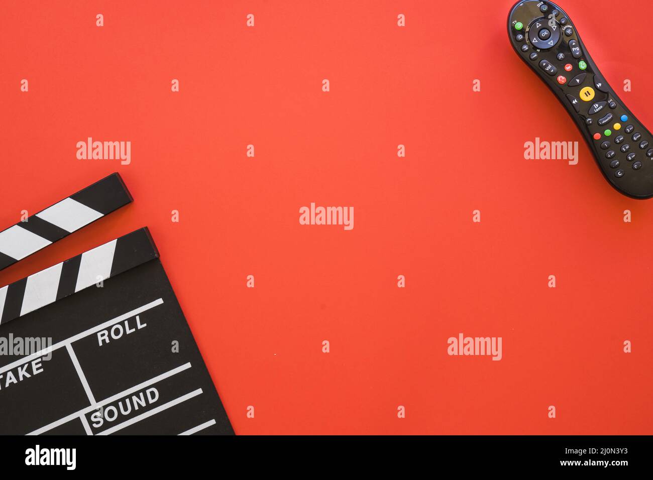 Spazio per il controllo remoto su scheda clapperboard Foto Stock