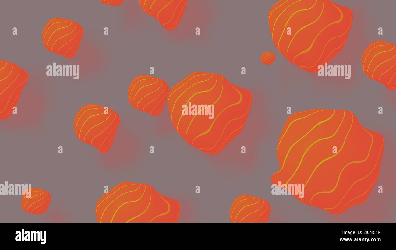 Forma fluttuante di 3D rocce colorate sullo sfondo, forme geometriche astratte multicolore. Foto Stock