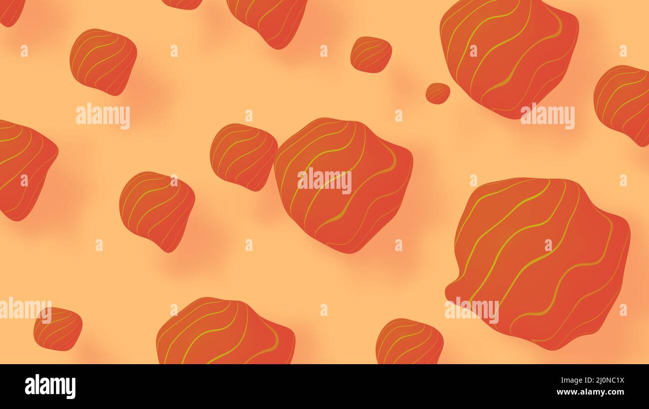 Forma fluttuante di 3D rocce colorate sullo sfondo, forme geometriche astratte multicolore. Foto Stock