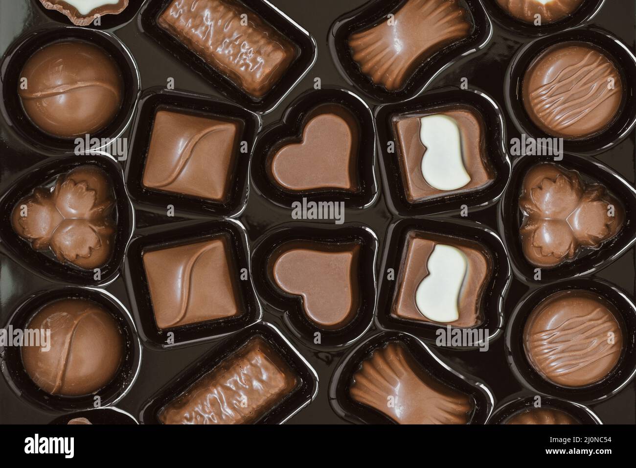 Scatola di deliziosa caramella al cioccolato Foto Stock