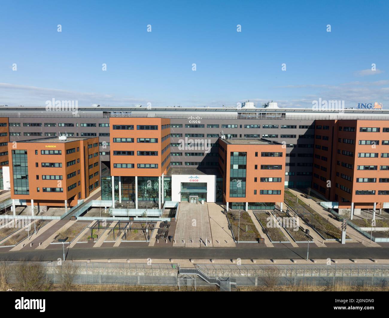 Amsterdam, 6th marzo 2022, Paesi Bassi. Logo aziendale dell'hardware di comunicazione software Cisco e del provider di servizi di rete IT. Antenna Foto Stock