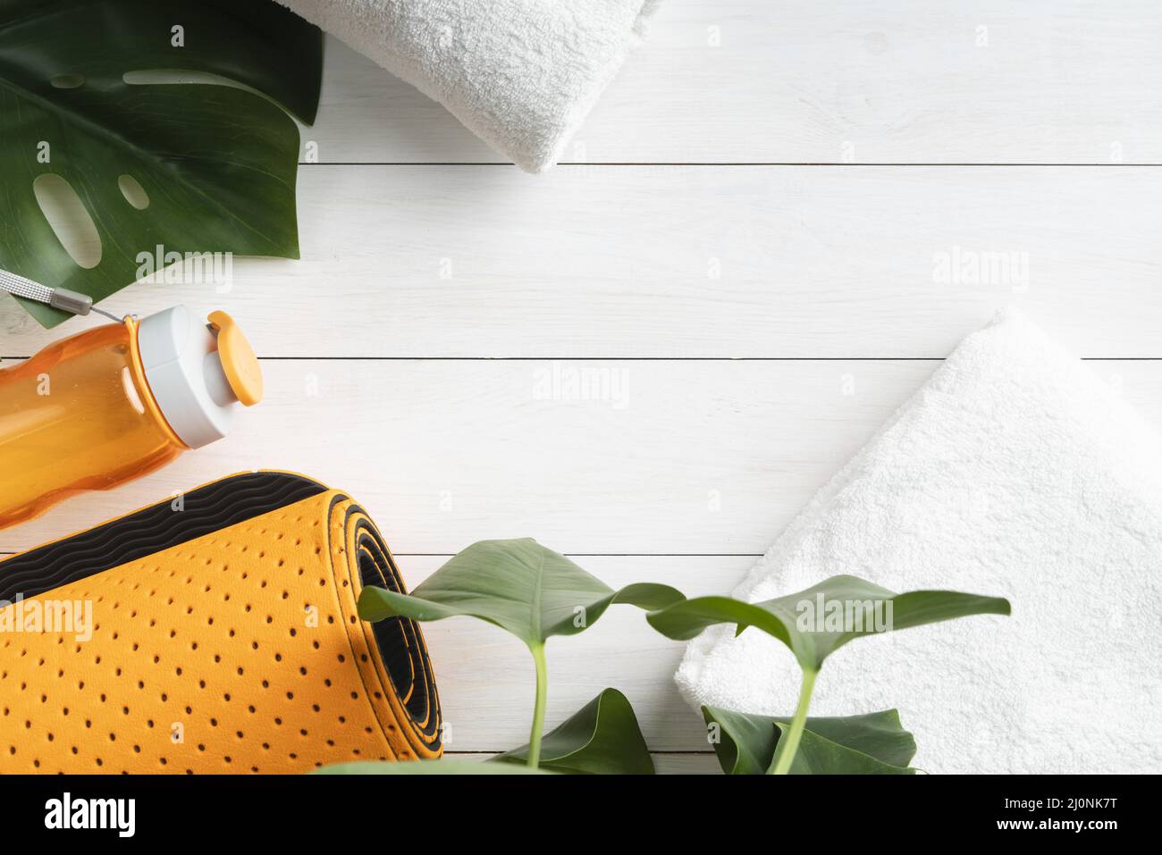 Vista dall'alto attrezzatura per lo yoga. Alta qualità e risoluzione bellissimo concetto di foto Foto Stock