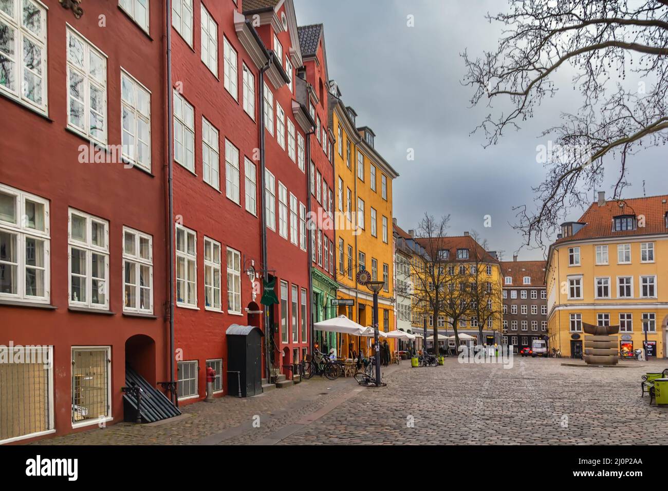 Strada di Copenhagen, Danimarca Foto Stock