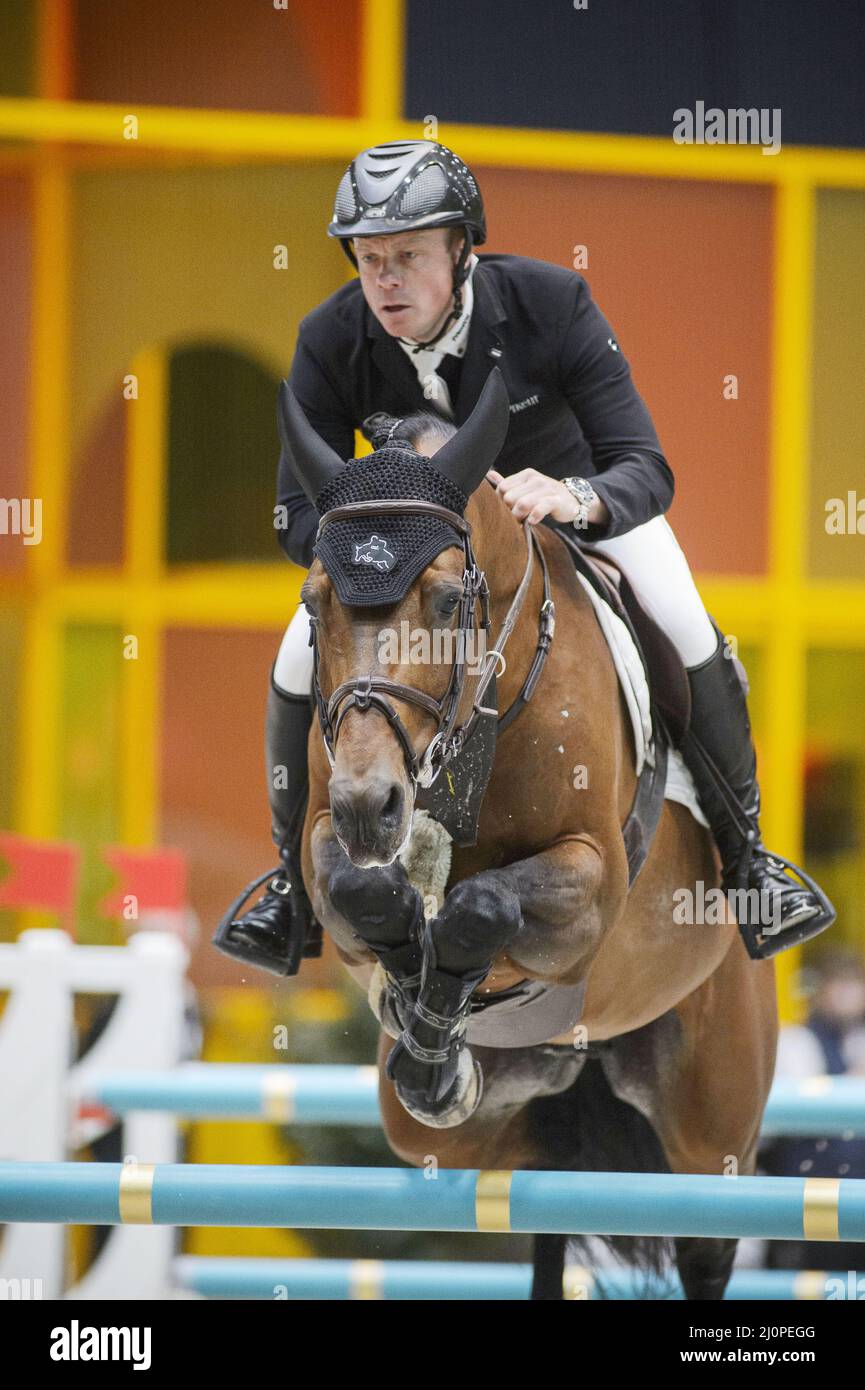 Willem GREVE (NED) in sella ALL'AUTOSTRADA M TN durante il premio Saut Hermes al Saut-Hermes 2022, evento equestre FEI il 19 marzo 2022 all'effimero Grand-palais di Parigi, Francia - Foto: Christophe Bricot/DPPI/LiveMedia Foto Stock