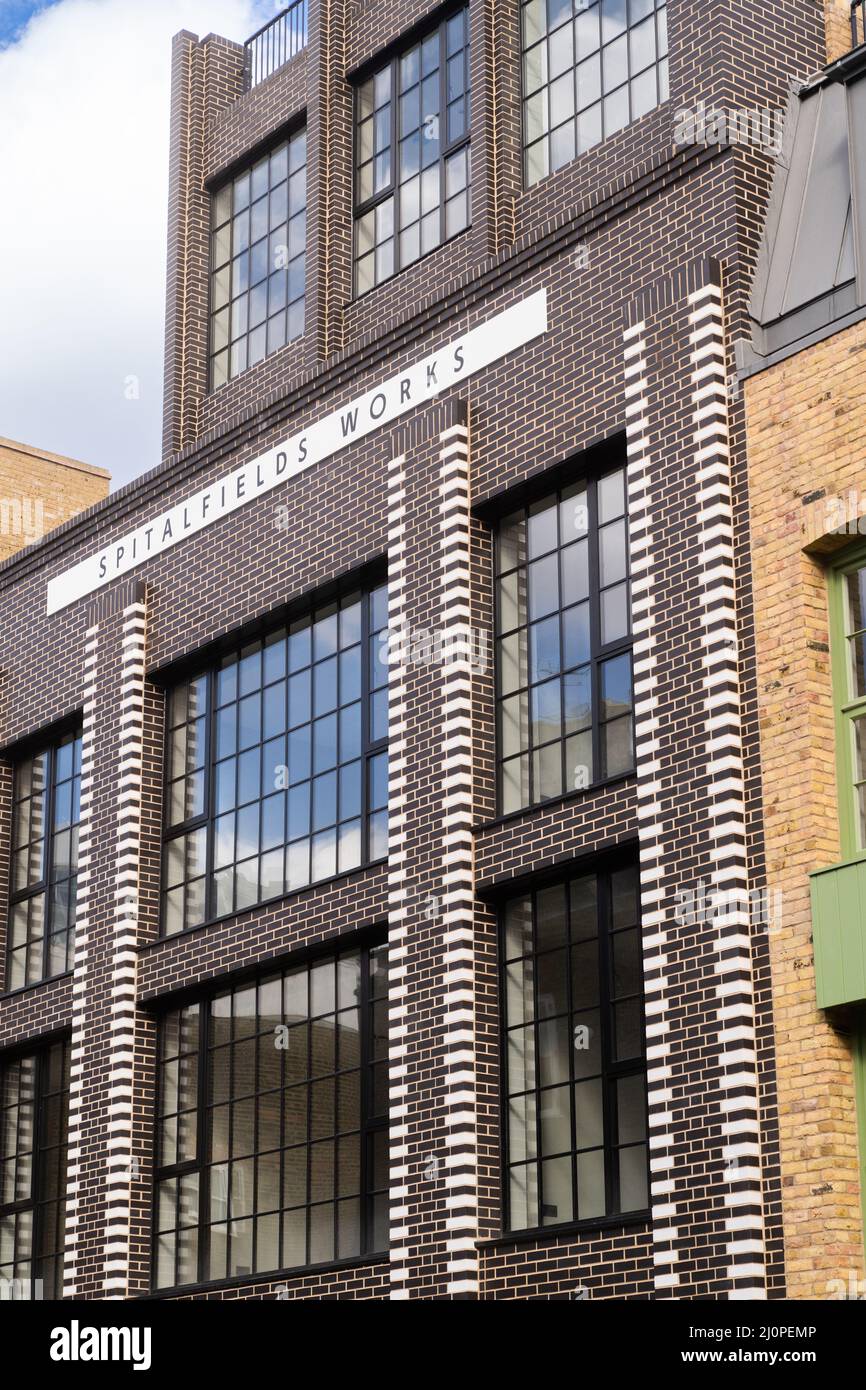 Spitalfields Works, Commercial Street e Toynbee Street, Whitechapel e Aldgate Foto Stock