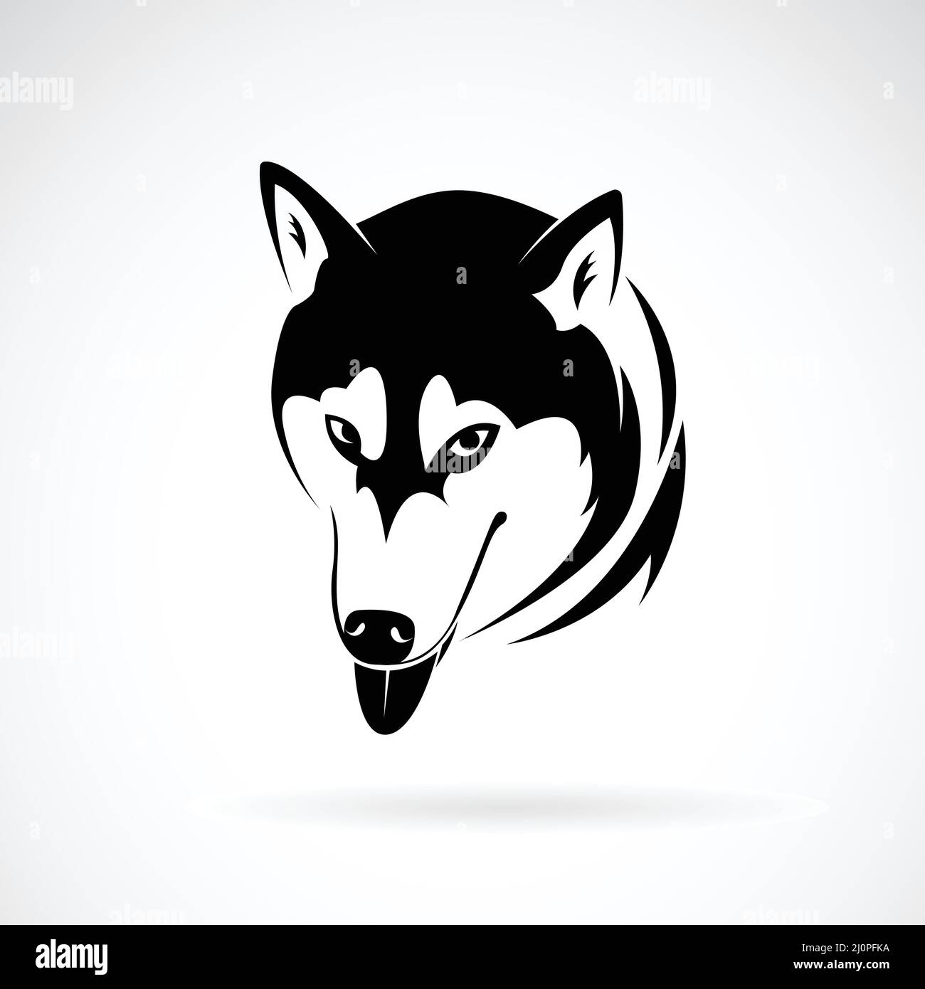 Vettore di disegno di testa di cane Husky siberiano su sfondo bianco. PET. Animale. Illustrazione vettoriale a livelli facilmente modificabile. Illustrazione Vettoriale