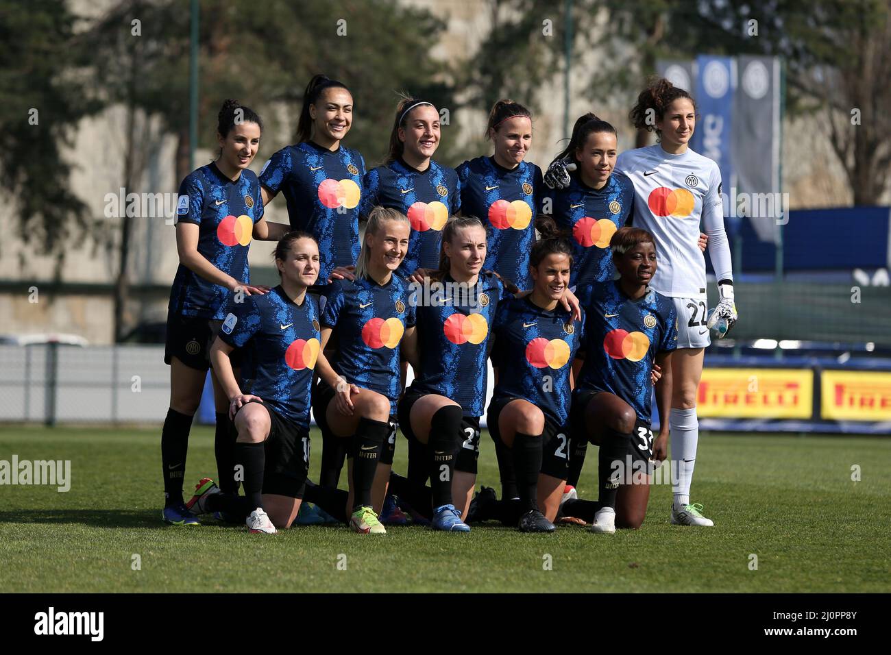 Formazione FC Internazionale durante Inter - FC Internazionale vs UC Sampdoria, partita di calcio Italiana Serie A Donne a Milano, marzo 20 2022 Foto Stock