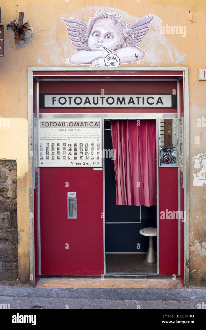 Fotoautomatica Photo Booth Kiosk San Frediano Firenze Foto Stock